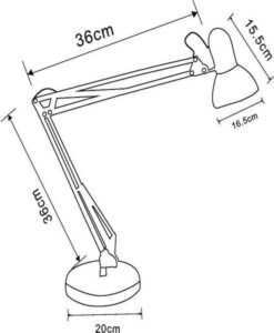 Настолна лампа метална ACA LIGHTING PENNA 1x60W димируема - Снимка 2