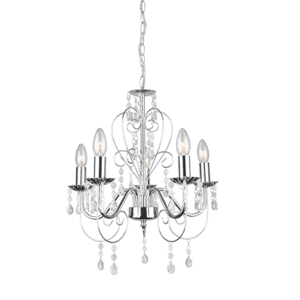 Полилей ACA LIGHTING SF63185 DUMAS, 5x40W, E14, хром/прозрачен