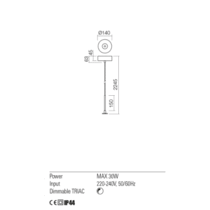 Пендел LED Redo SKBS01CH 2x7.5W 1000lm 3000K димируем - Image 4