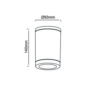 Фасадна луна за външен монтаж ACA LIGHTING SL7033B SURFACE BLACK IP65 - Image 2