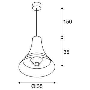 Пендел SLV BATO 35 PD, E27, 60W, черен - Image 2