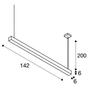 Пендел SLV Q-LINE DALI LED 47W 3000K черен - Image 3