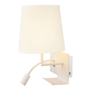 Аплик SLV Somnila Flex LED 40W 3000K бял с USB и стойка - Снимка 2