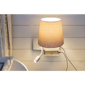 Аплик SLV Somnila Flex LED 40W 3000K бял с USB и стойка - Снимка 3