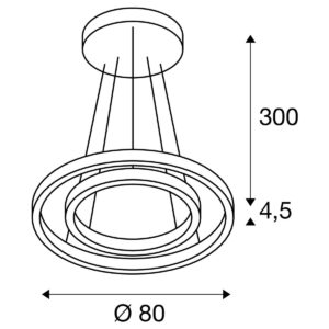 Пендел SLV ONE DOUBLE PD DALI LED 55W, 3000-4000K черен - Image 2
