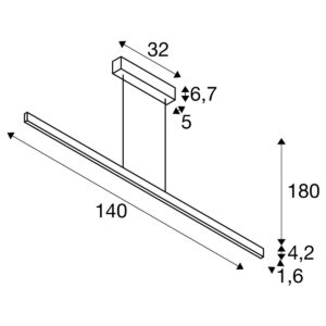 Пендел SLV ONE LINEAR 35W, регулируем спектър, месинг - Image 2