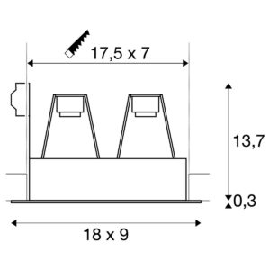 Луна за вграждане SLV INDI REC 2x35W GU10 сива - Image 3
