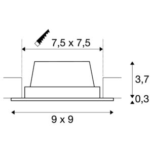 Луна за вграждане SLV FRAME BASIC LED 8.3W 3000K черен мат - Image 5