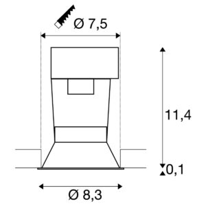 Луна за таван SLV HORN GU10, черна, 50W - Снимка 3