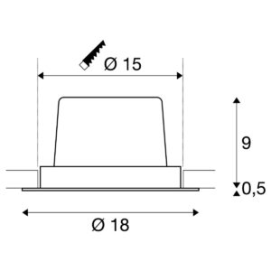 Луна за вграждане SLV NEW TRIA LED 25W 2700K черна - Image 3
