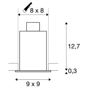 Луна за вграждане SLV KADUX 1 черен, GU10, 50W - Image 3