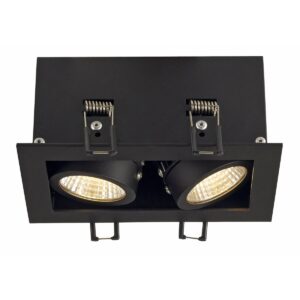 Луна за вграждане SLV KADUX LED, 2x9W, 3000K, черен мат