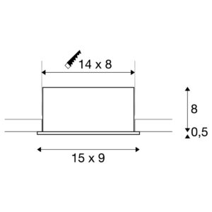 Луна за вграждане SLV KADUX LED, 2x9W, 3000K, черен мат - Image 3