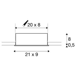 Луна за вграждане SLV KADUX LED 3x9W, 3000K, черен мат - Image 3