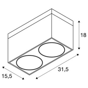 Плафон SLV KARDAMOD DOUBLE QRB111 2x7.5W G53 сребро - Image 4