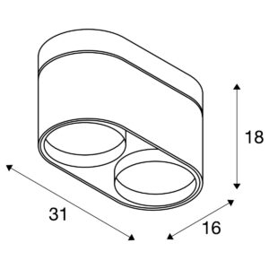 Плафон SLV KARDAMOD SURFACE ES111, 2x7.5W, GU10 - Image 3