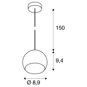 Пендел SLV Light Eye Ball, GU10, 5W, черен/хром - Image 2
