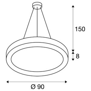 Пендел LED SLV MEDO RING PRO 90, 56W, 3000K, черен - Image 3