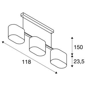 Пендел SLV TRIADEM, 3x60W, текстил, черен, E27 - Image 3