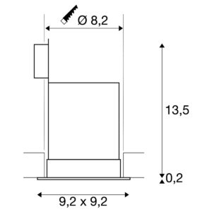 Луна SLV Contone 13W LED квадратна, топло бяла, IP20 - Image 3