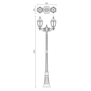 Градински стълб Smarter SEVILLA 2x42W E27 алуминий - Снимка 2