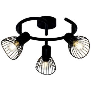Плафон Brilliant Elhi, 3x40W, E14, черен, спирала