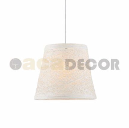 Пендел E27 60W ACA Lighting SU04PWH Petra бял дърво коноп