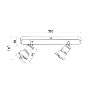 Аплик ACA Lighting GU10 2x50W, бял античен метал - Image 2
