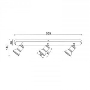 Аплик ACA Lighting GU10 3x50W антично бяло метал - Image 2