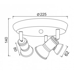 Спот лампа ACA Lighting WALL P/S 3x50W GU10 антично бяло - Image 2
