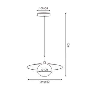 Пендел ACA LIGHTING SUH12BK G9 1x7W черен/бял - Image 3