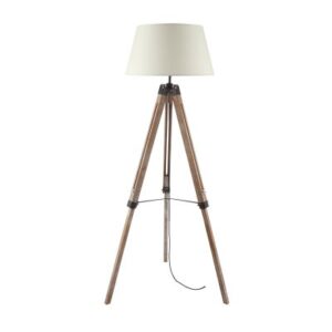 Лампион ACA Lighting FLOOR P/S 60W E27 дърво/черен/месинг