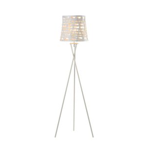 Лампион ACA Lighting 1xE27 60W метал бяло/тръстика