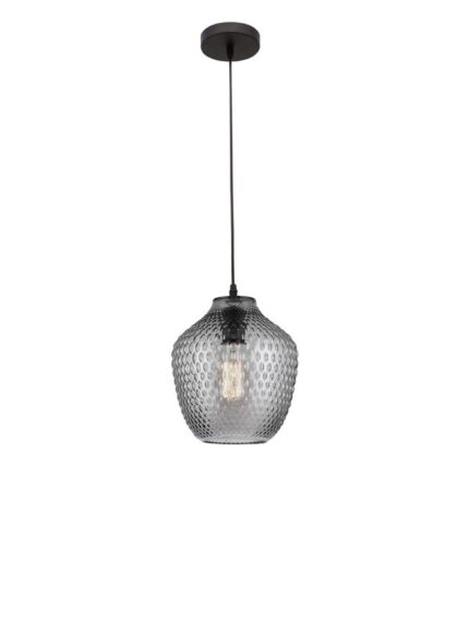 SMOKE GLASS BLACK METAL LED E27 1X12W IP20