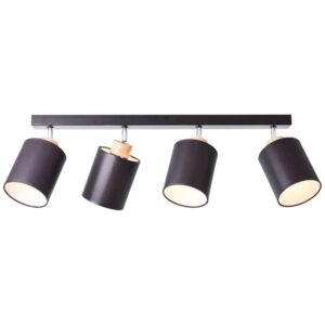 Плафон Brilliant VONNIE 4x25W, E27, черен/дърво