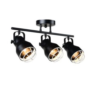 Плафон ACA Lighting 3x60W E27 черен с бяла решетка