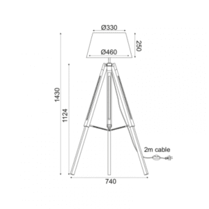 Лампион ACA Lighting FLOOR P/S 60W E27 дърво/черен/месинг - Image 2