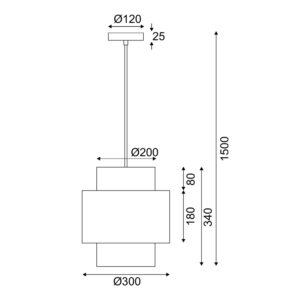 Пендел ACA Lighting TF20831PB за таван, E27, 60W - Image 2