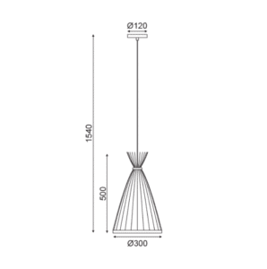 Пендел ACA Lighting Serifos E27 1x60W бамбук - Снимка 3