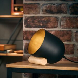 Настолна лампа Brilliant KOJI, 25W, E27, черна/дърво - Image 2