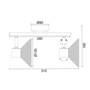 Спот ACA LIGHTING TNK2832SB PALOMA - Image 2