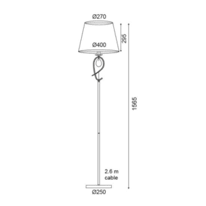Лампион ACA LIGHTING BASILICO E27 60W мед/златист/черен - Image 2