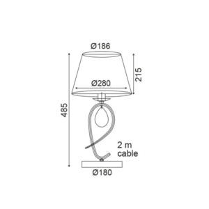 Настолна лампа ACA LIGHTING BASILICO E27 60W - Image 2