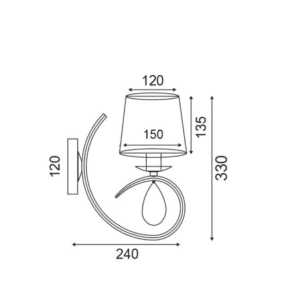 Аплик ACA LIGHTING BASILICO E14 1x40W златист/месинг - Снимка 2