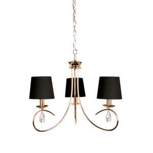 Полилей ACA LIGHTING BASILICO E14 3x40W мед/злато/черен - Снимка 1