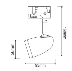 Прожектор за трифазна шина ACA LIGHTING TS75GU4CB THREE PHASE - Image 2