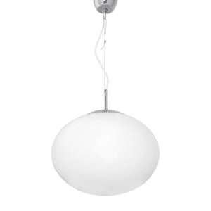 Пендел ACA LIGHTING LUNA E27 15W хром и бяло стъкло