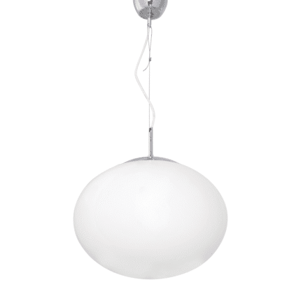 Пендел ACA LIGHTING LUNA E27 15W хром и бяло стъкло