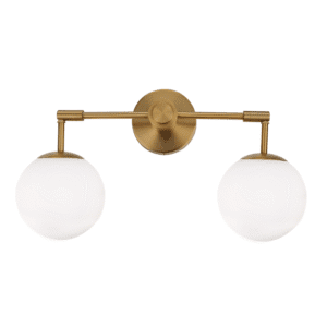 Осветително тяло 2x40W ACA Lighting Thetis, месинг/бял - Снимка 1