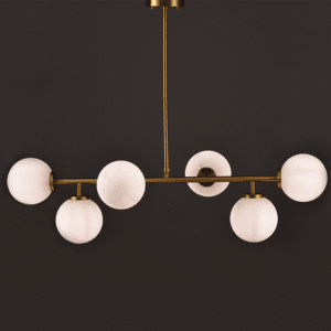 Пендел ACA LIGHTING THETIS 6x40W месинг/бял